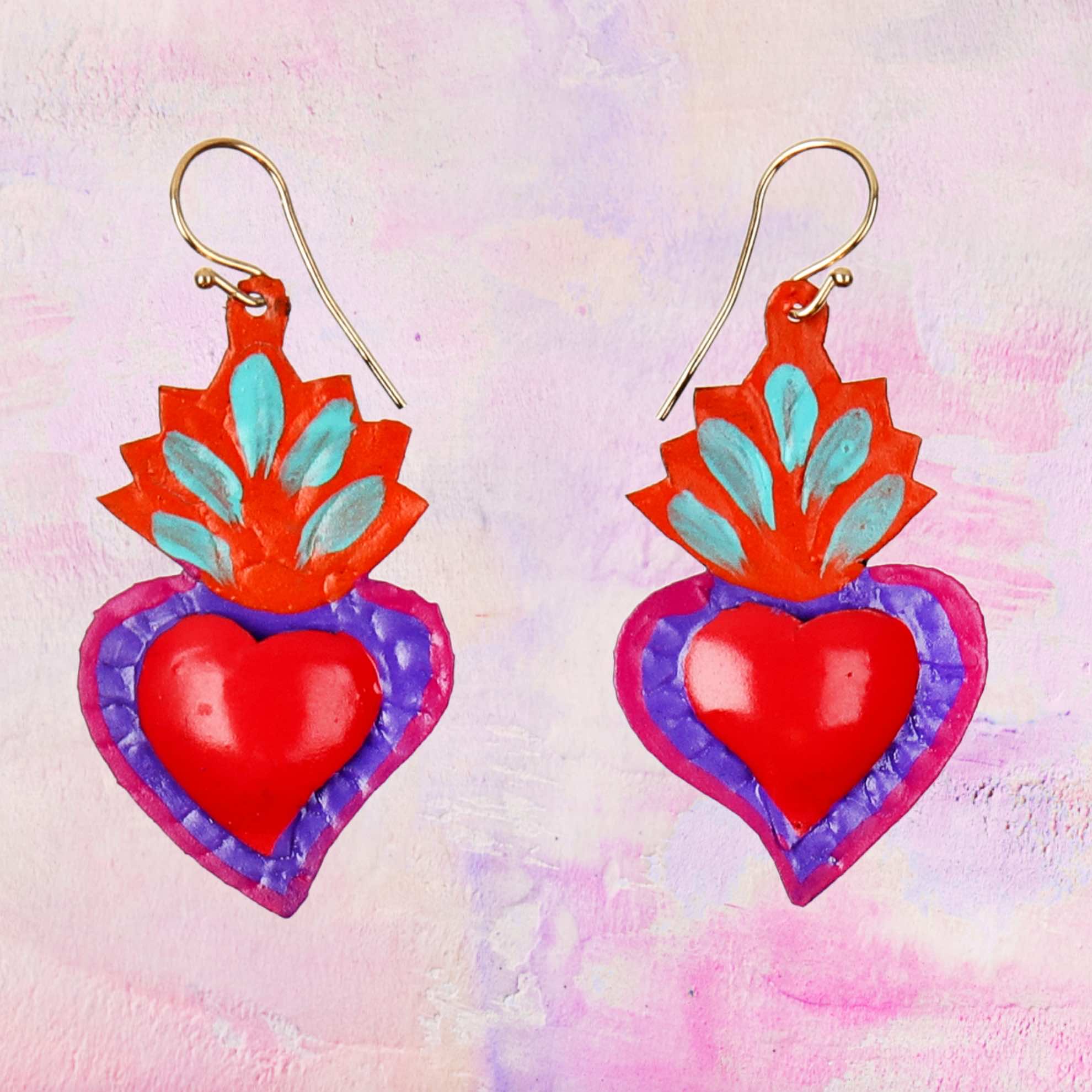 Boucles d'Oreilles Coeur Pastel