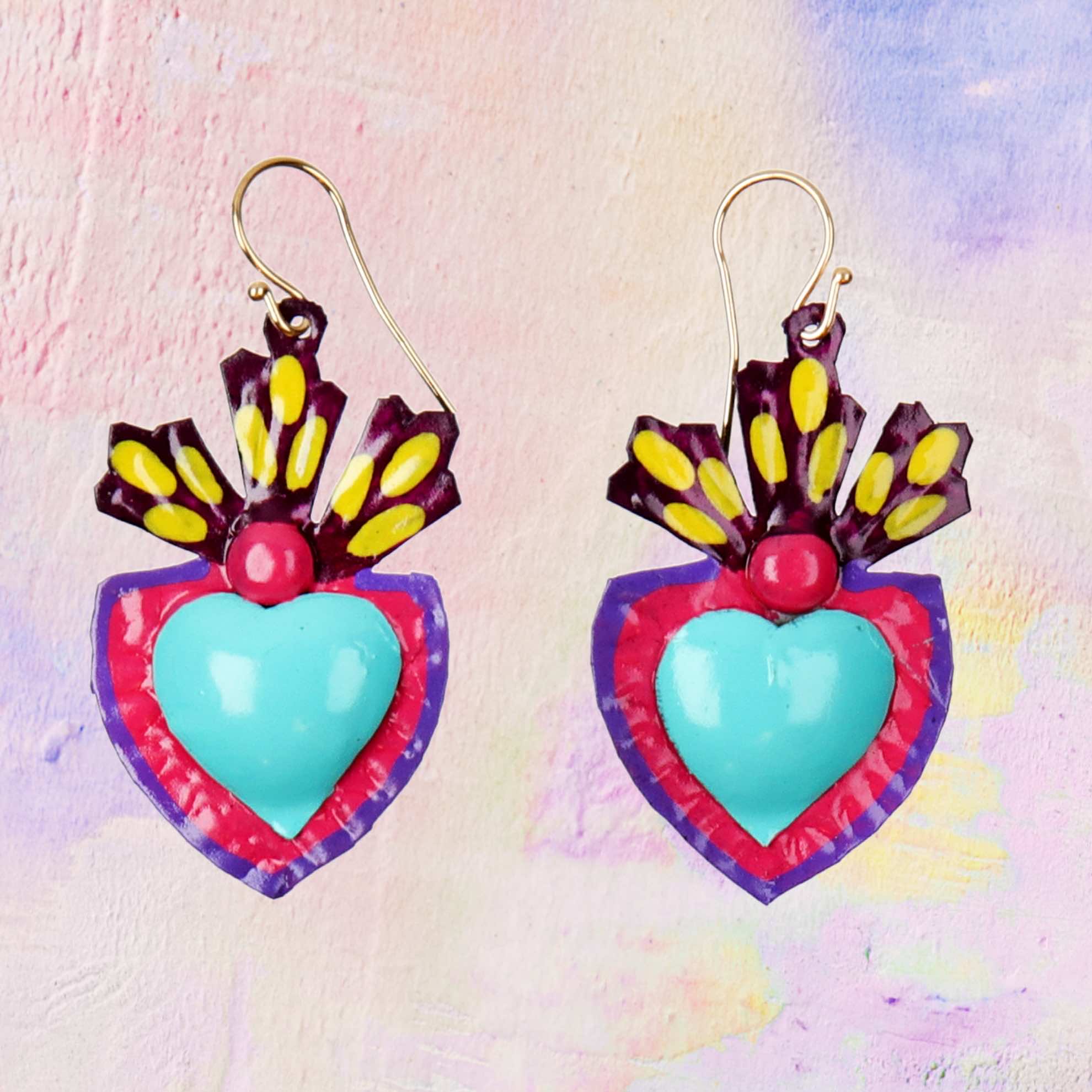 Boucles d'Oreilles Coeur Pastel