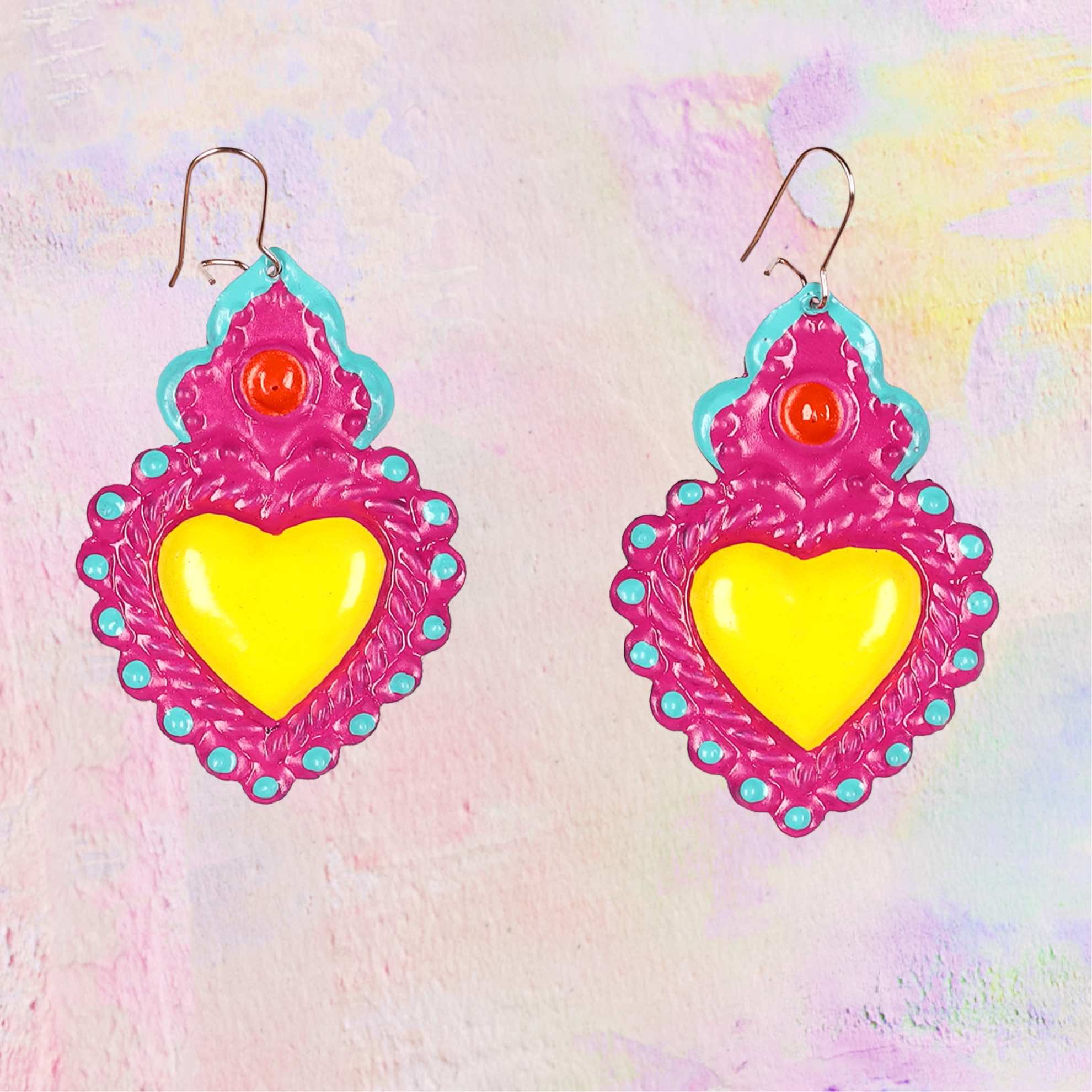 Boucles d'Oreilles Coeur Pastel