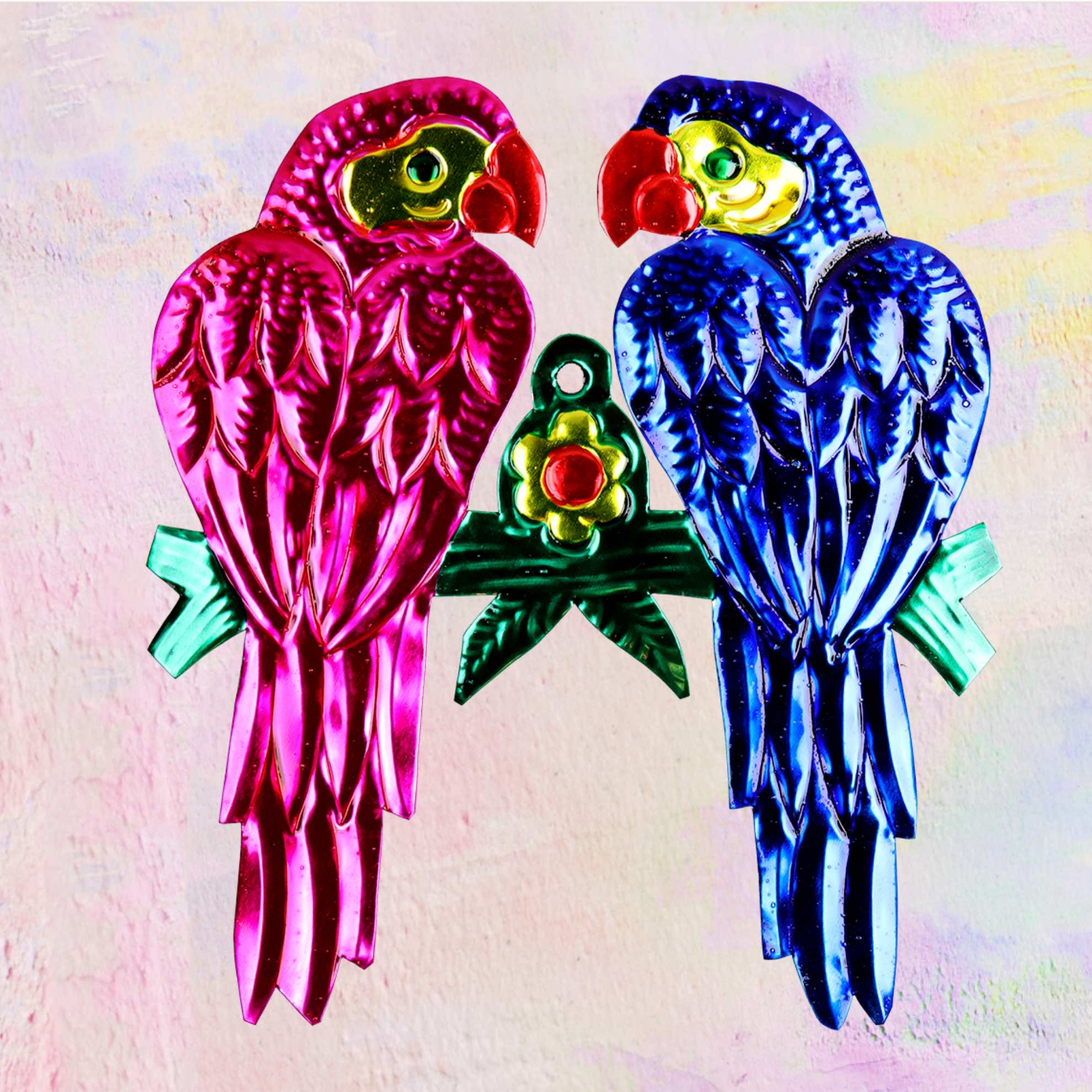 Coppia di Pappagalli Scintillanti "Lovebirds"