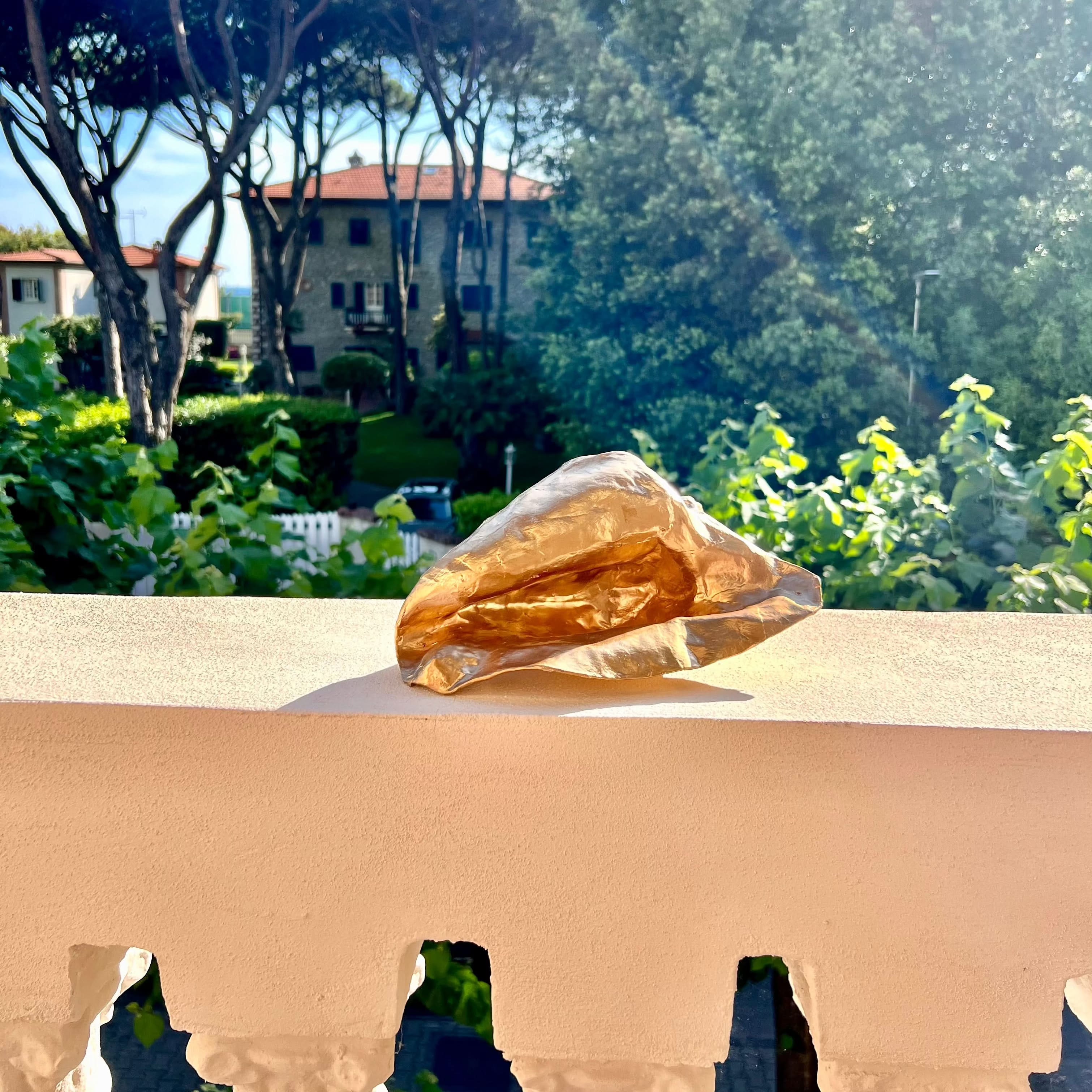 Scultura Conchiglia Tropicale Edizione Dorata