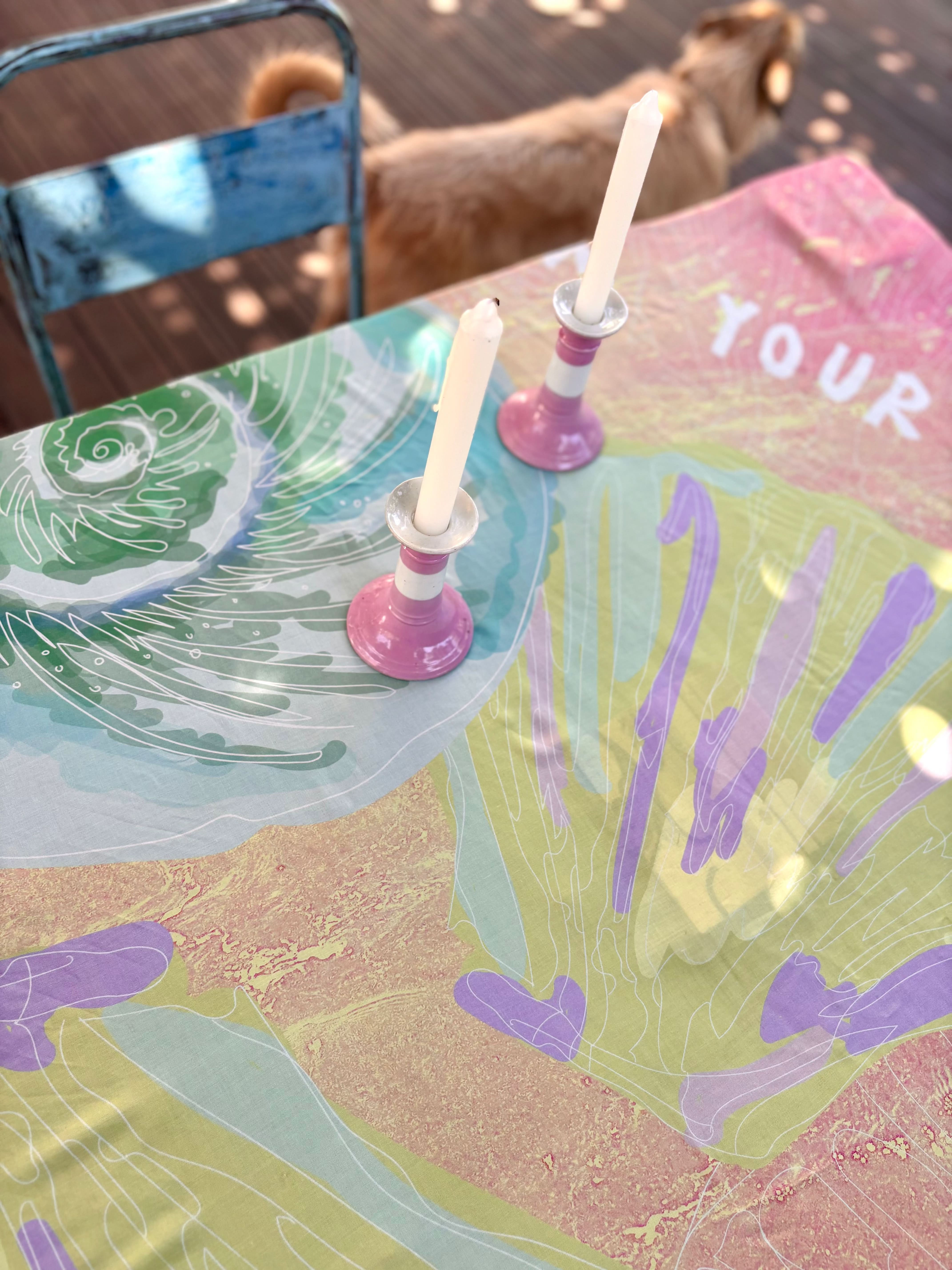 Decorative Cloth Tablecloth "I'm Your Happy Place" S