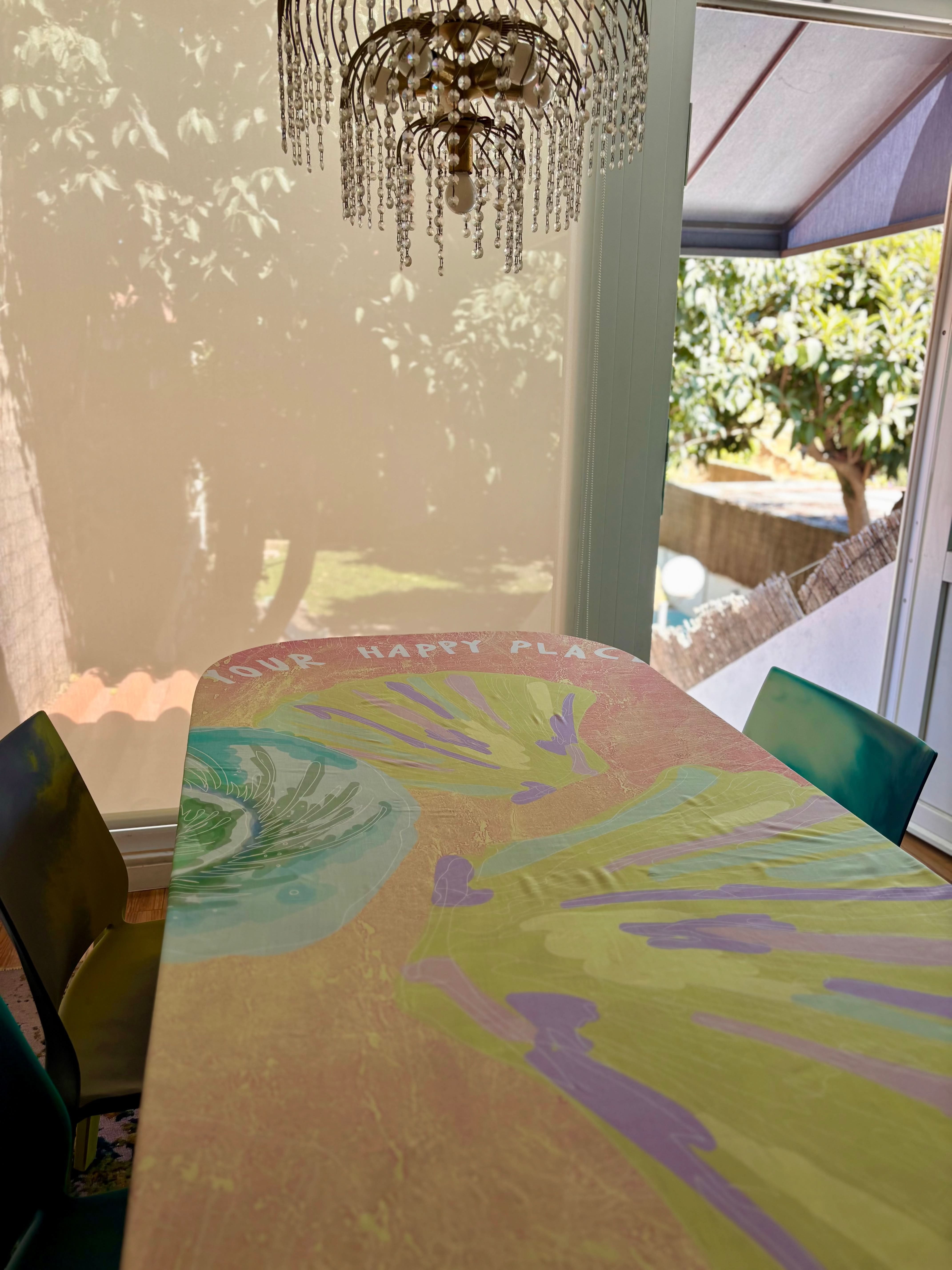 Decorative Cloth Tablecloth "I'm Your Happy Place" S
