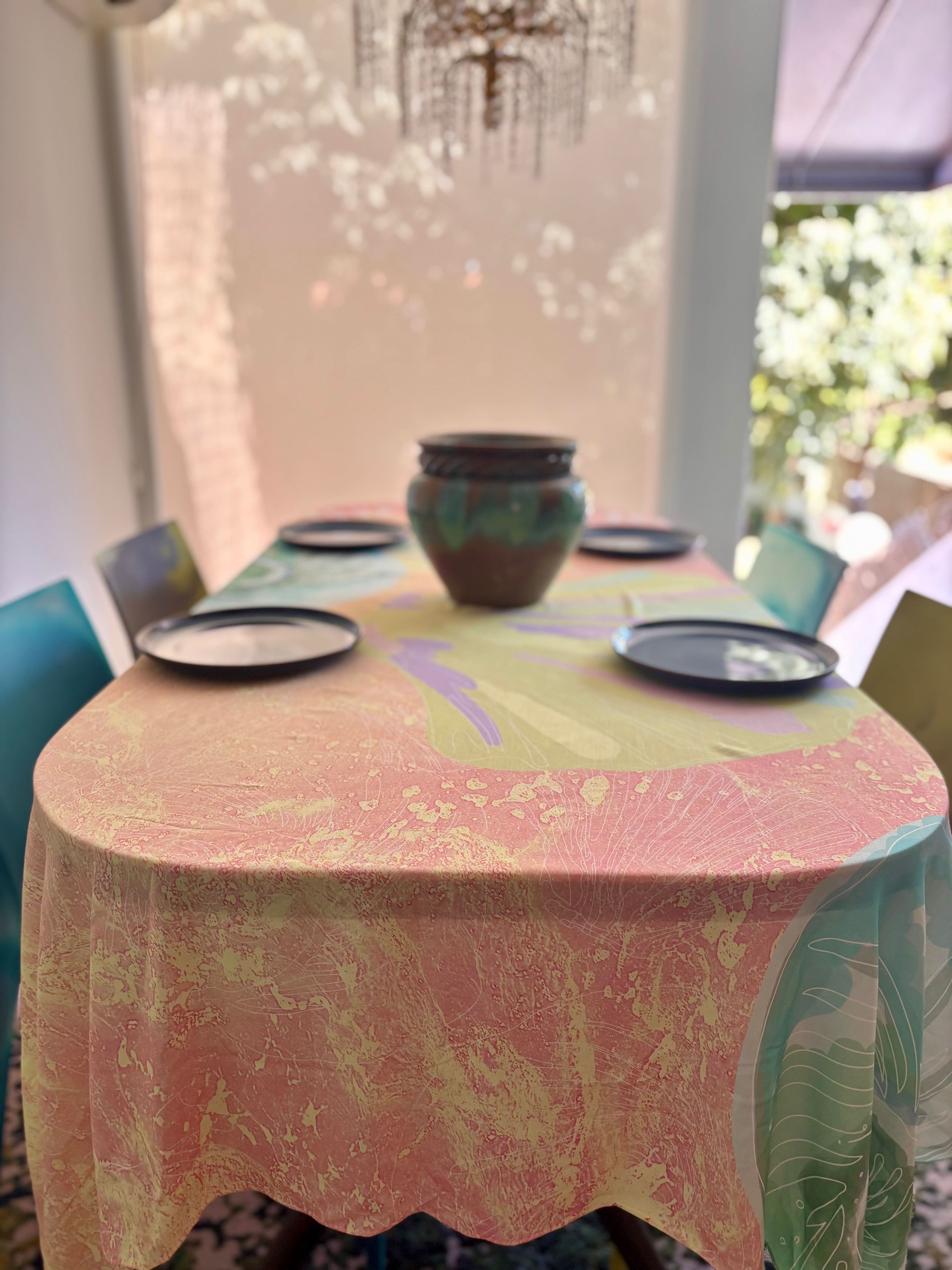 Decorative Cloth Tablecloth "I'm Your Happy Place" S