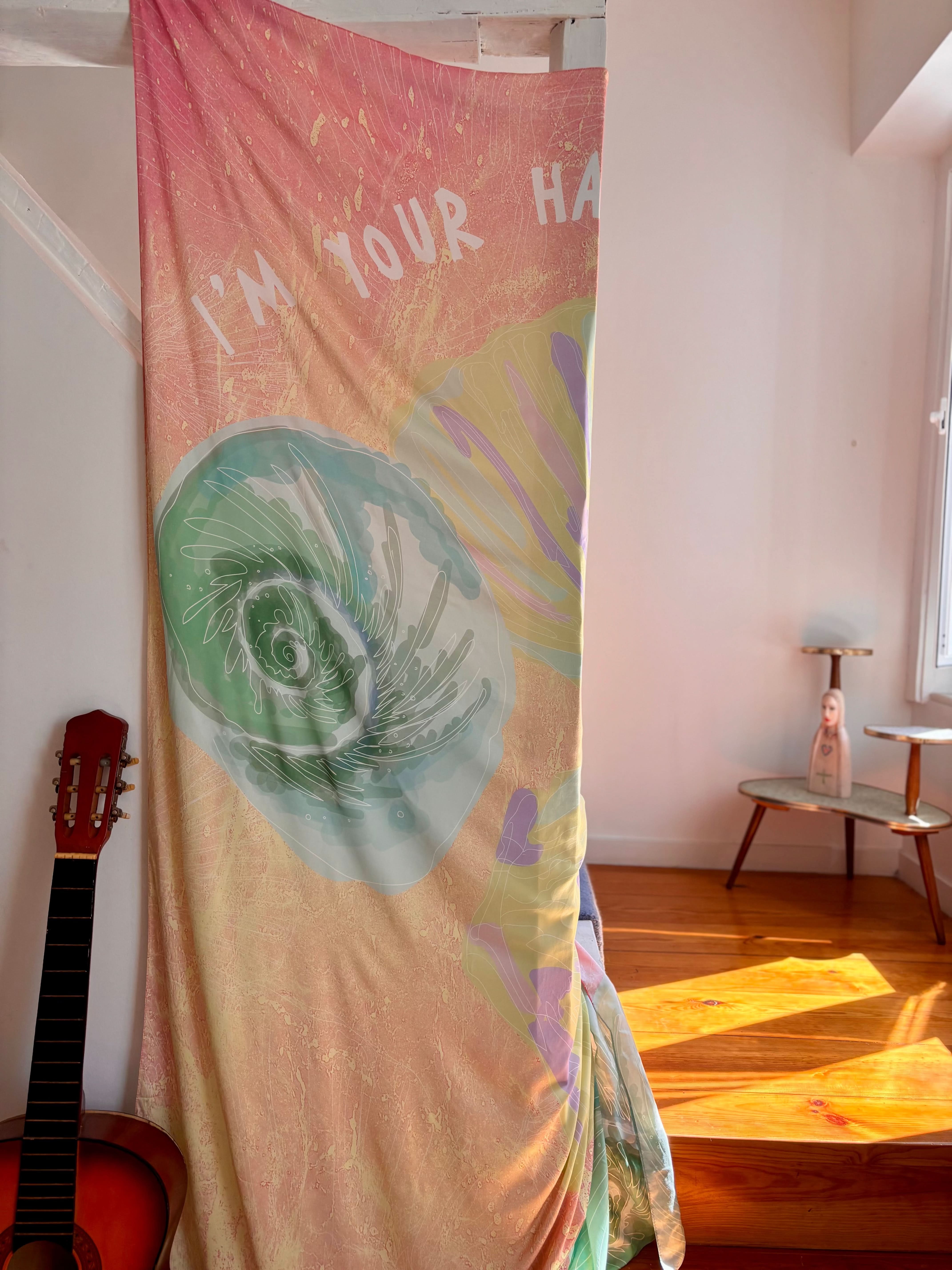 Decorative Cloth Tablecloth "I'm Your Happy Place" S