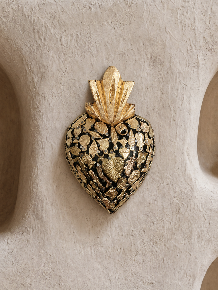 Medium Sacred Heart with Milagros