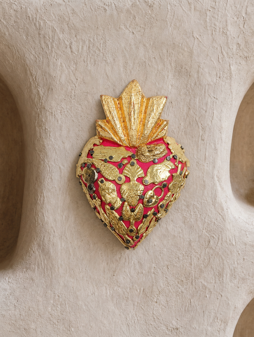 Mini Sacred Heart with Milagros