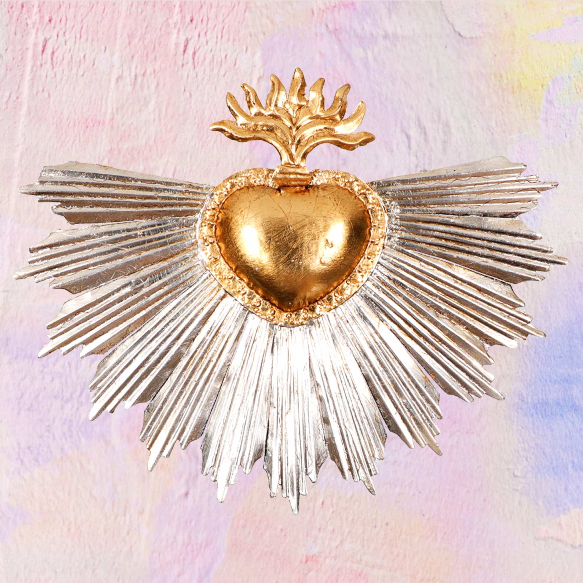 Maxi Cuore Raggiante Foglia d'Oro