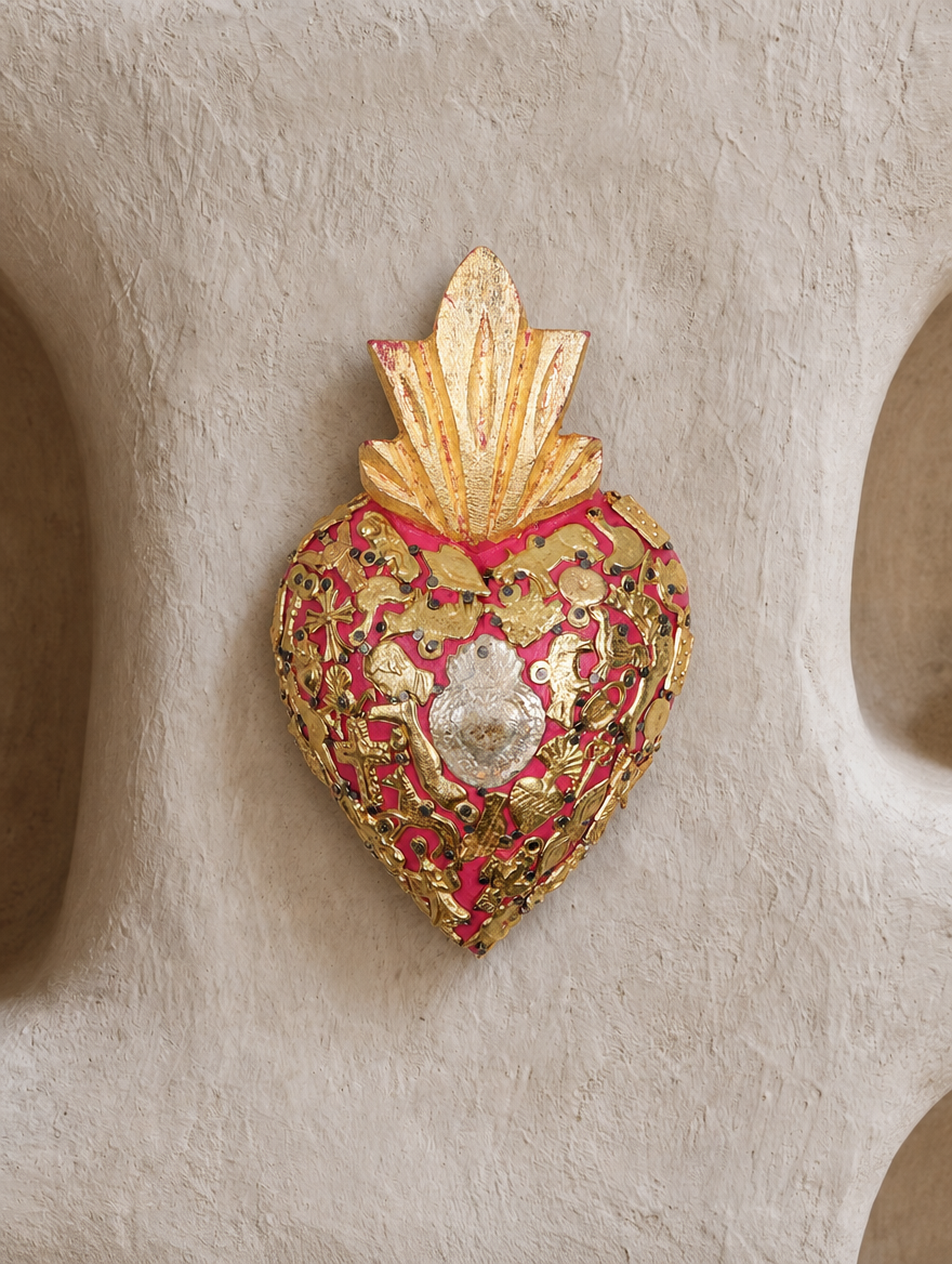 Medium Sacred Heart with Milagros