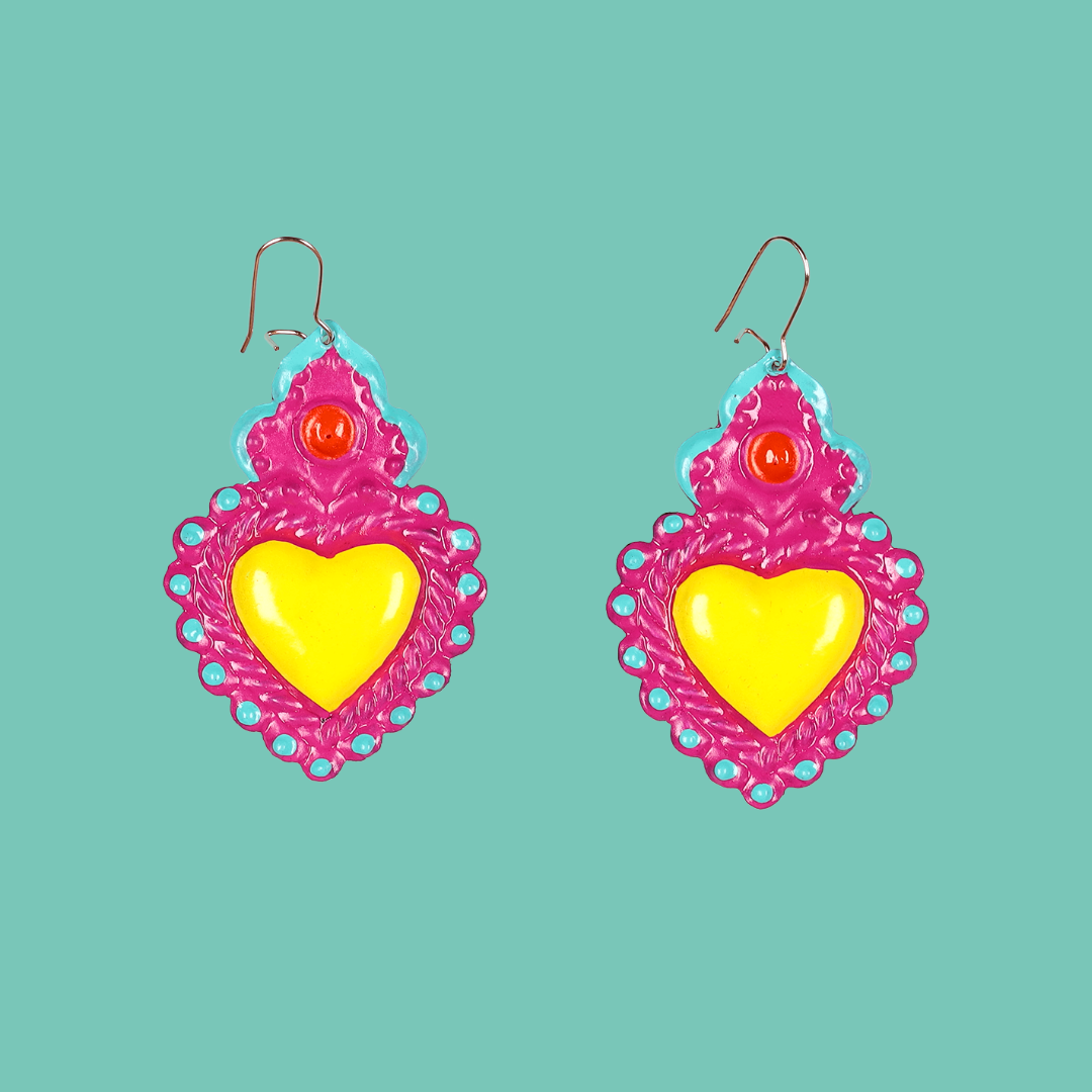 Boucles d'Oreilles Coeur Pastel