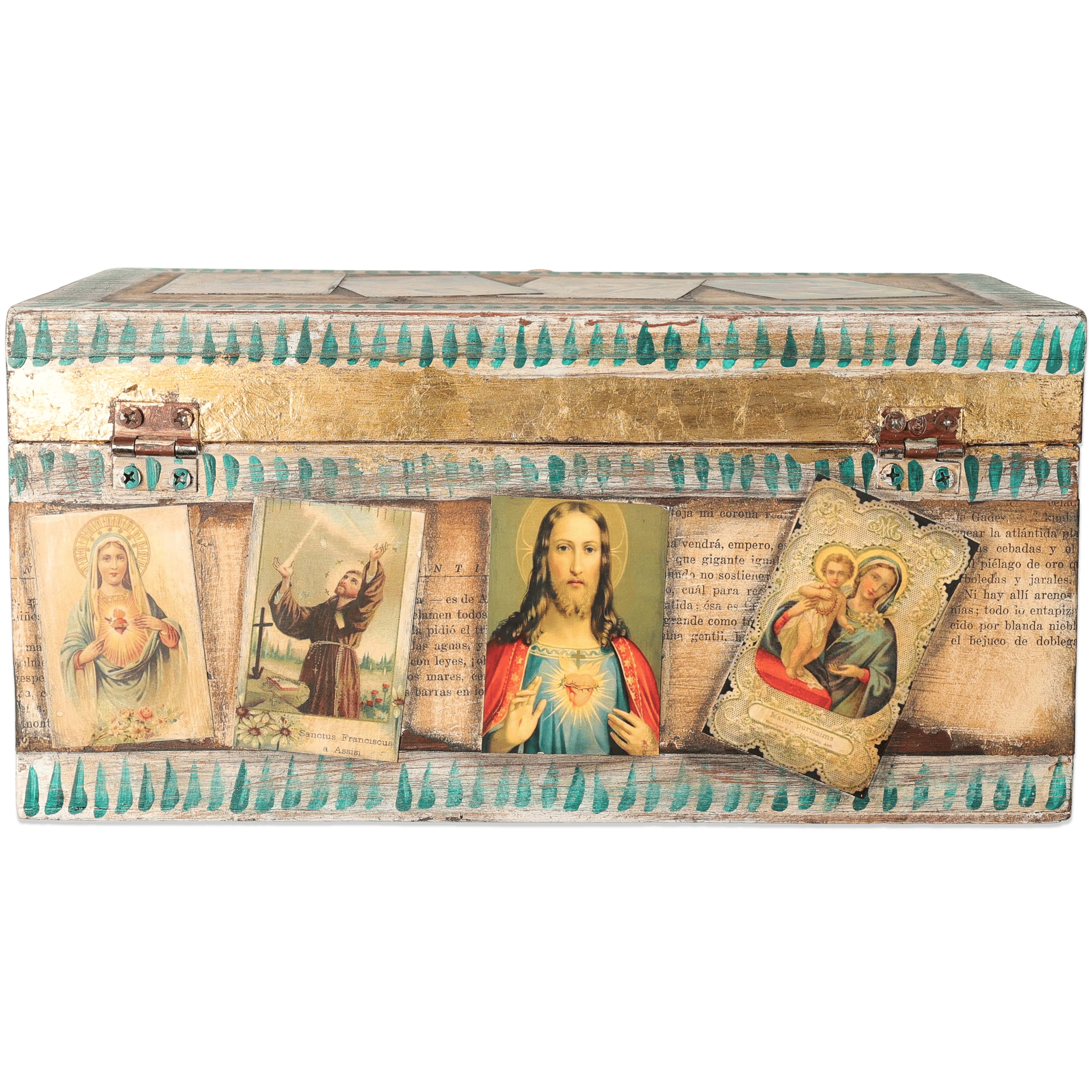 Forziere in legno con Iconografie Sacre