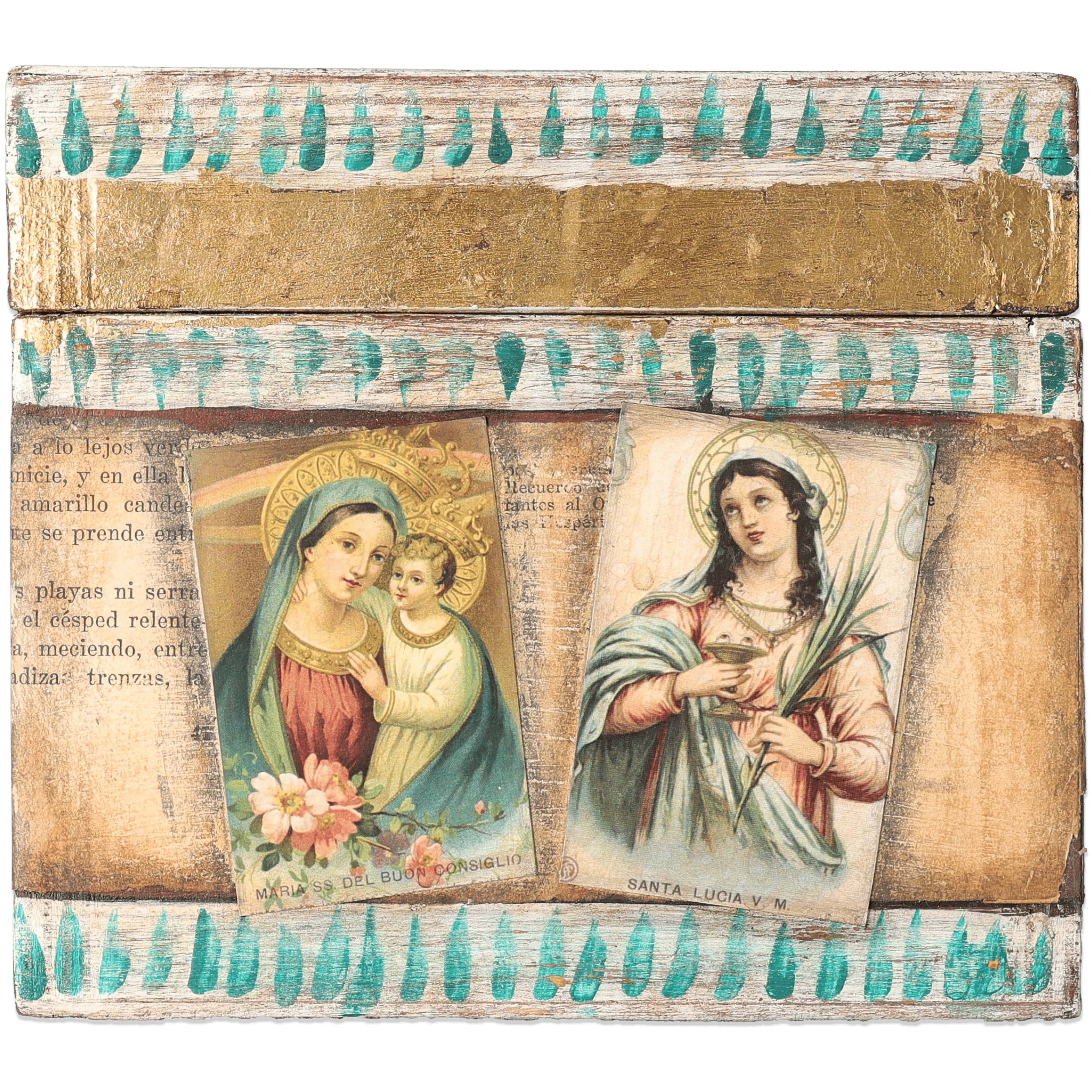 Forziere in legno con Iconografie Sacre