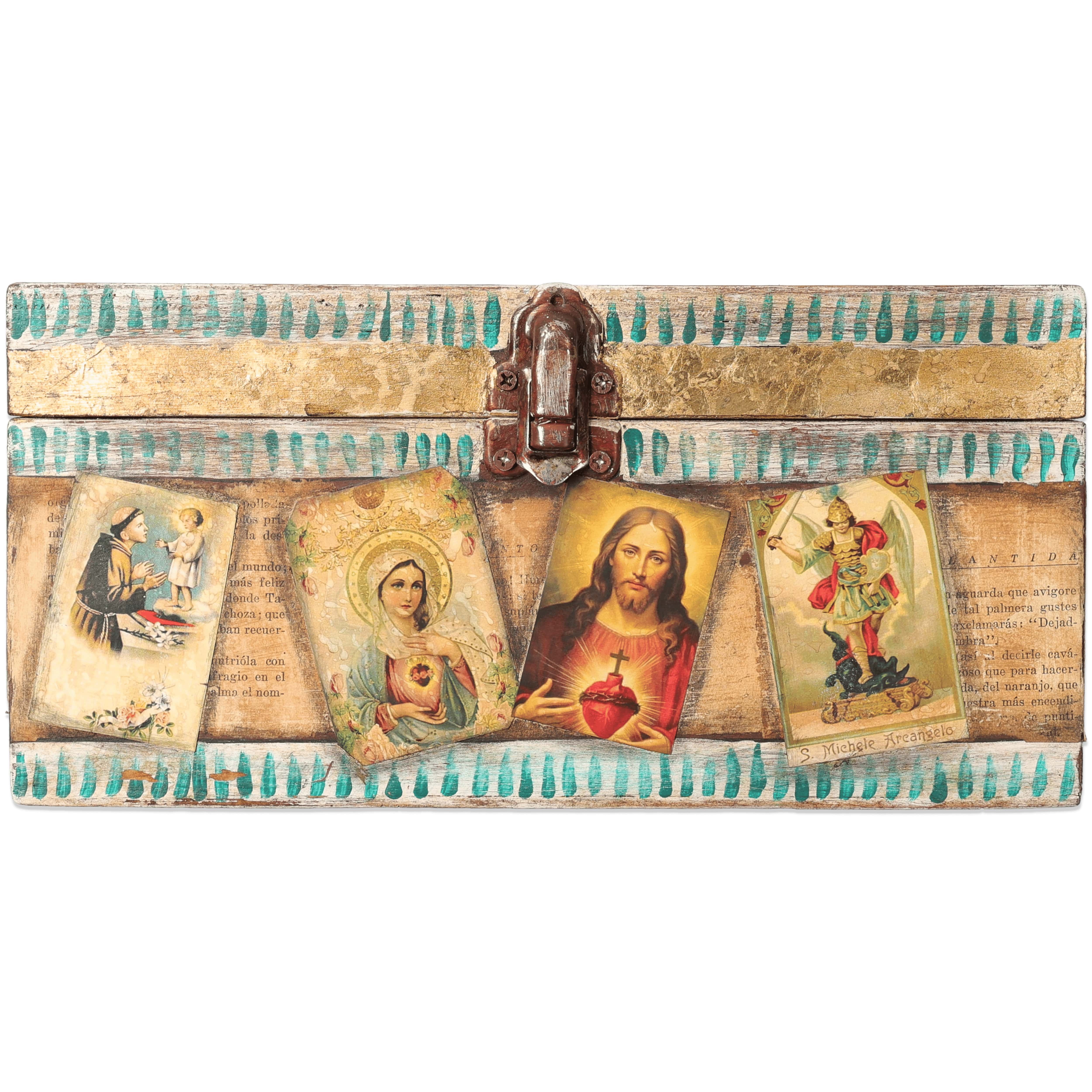 Forziere in legno con Iconografie Sacre
