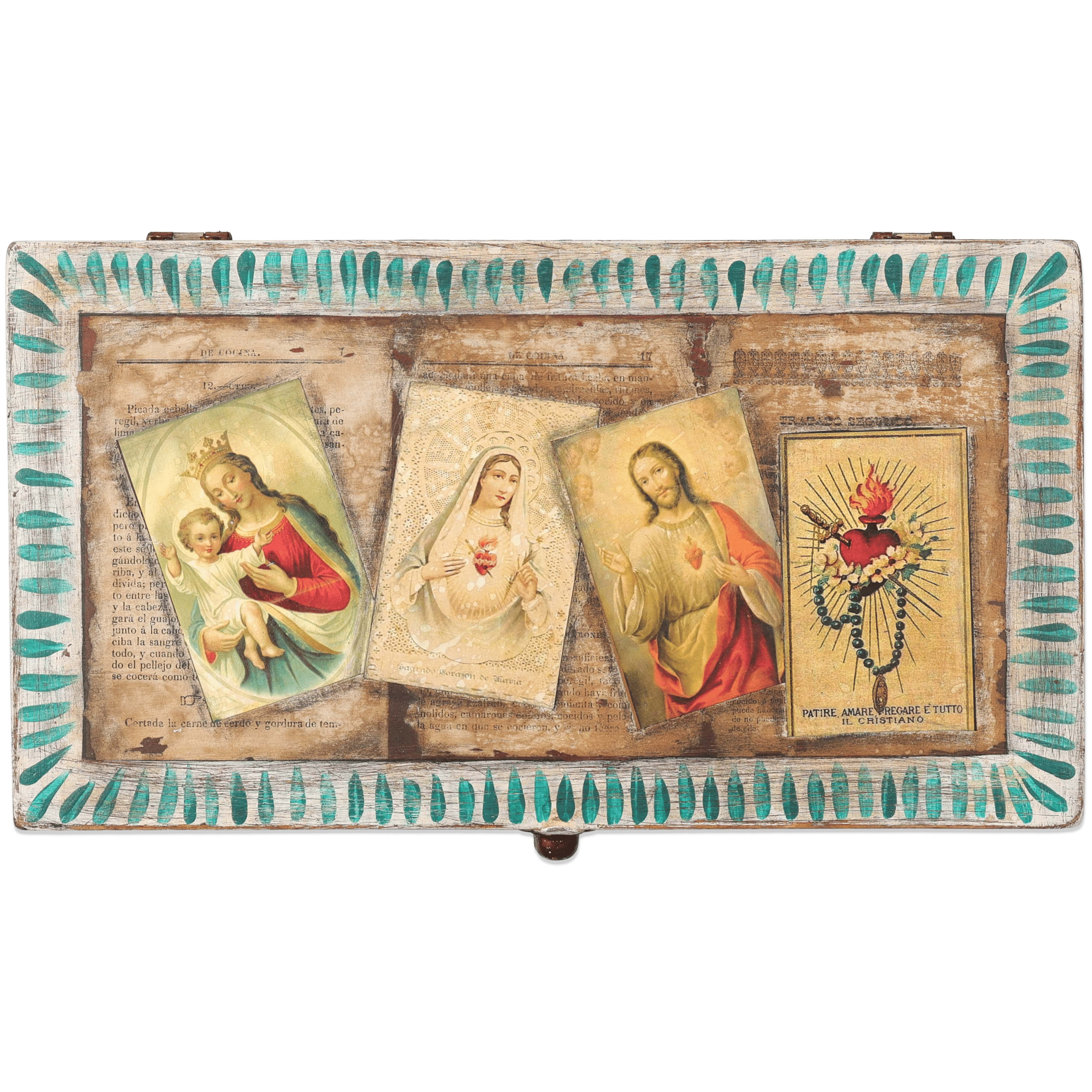 Forziere in legno con Iconografie Sacre