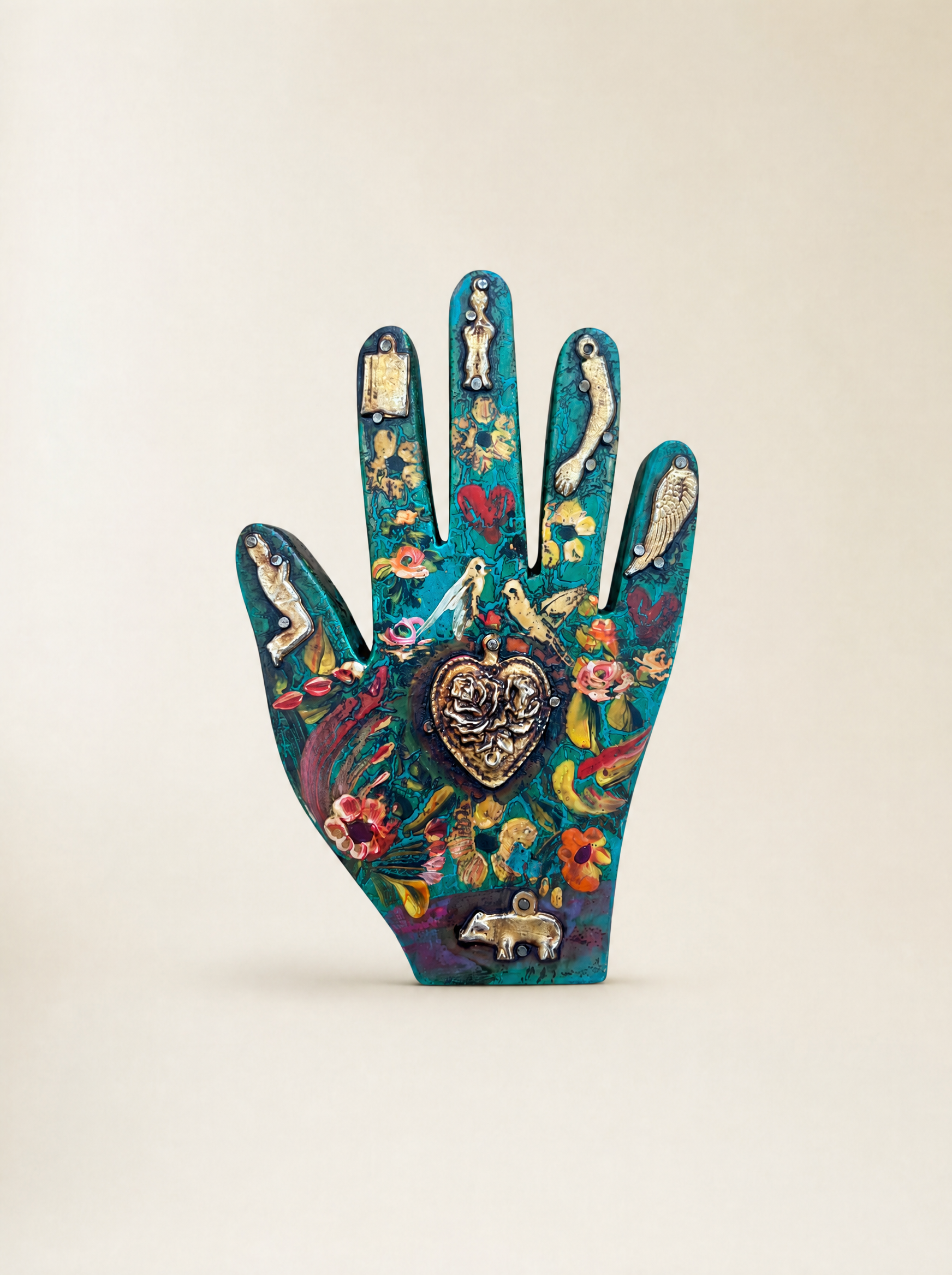 Mano in Legno con Milagros