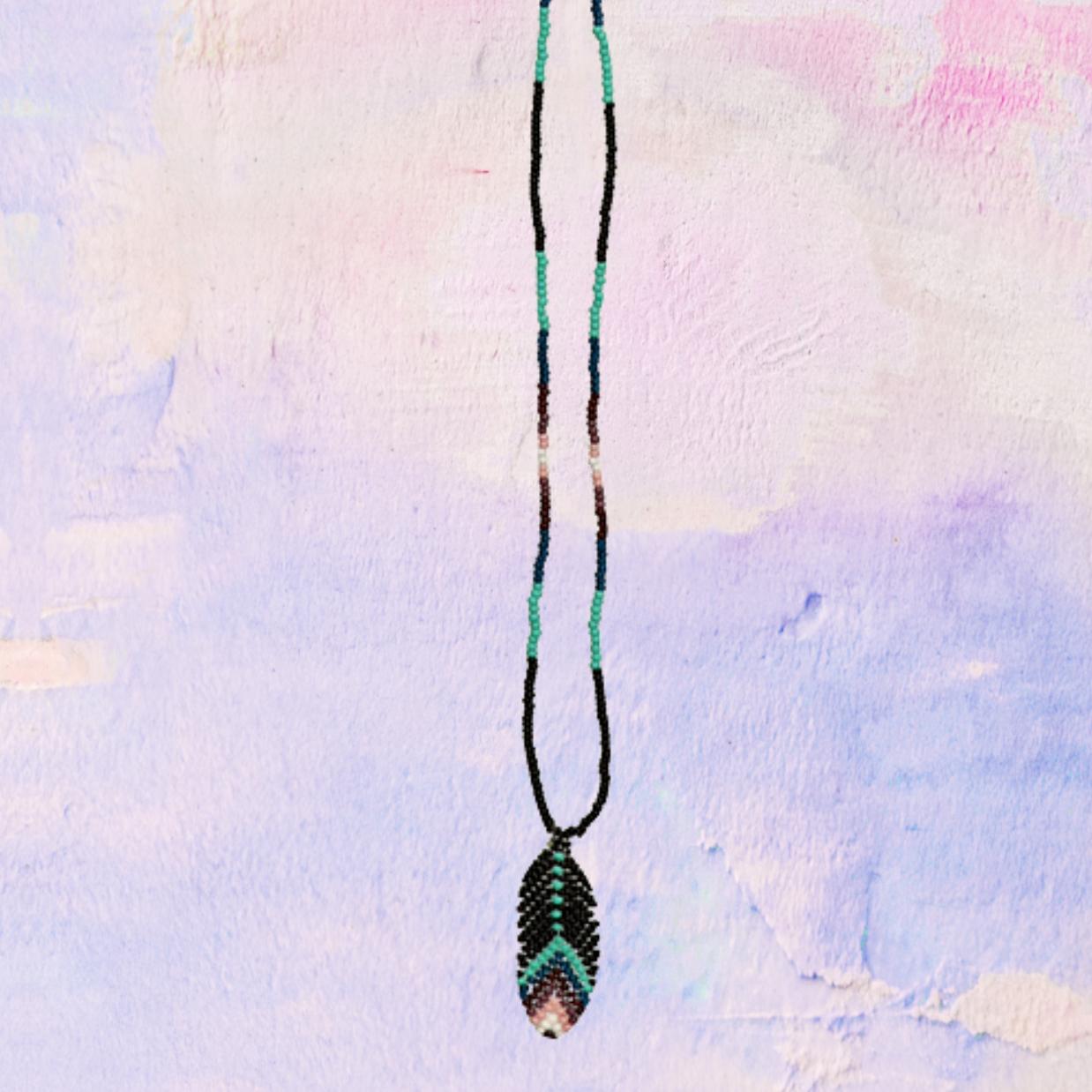 Necklace Huicholes Feather