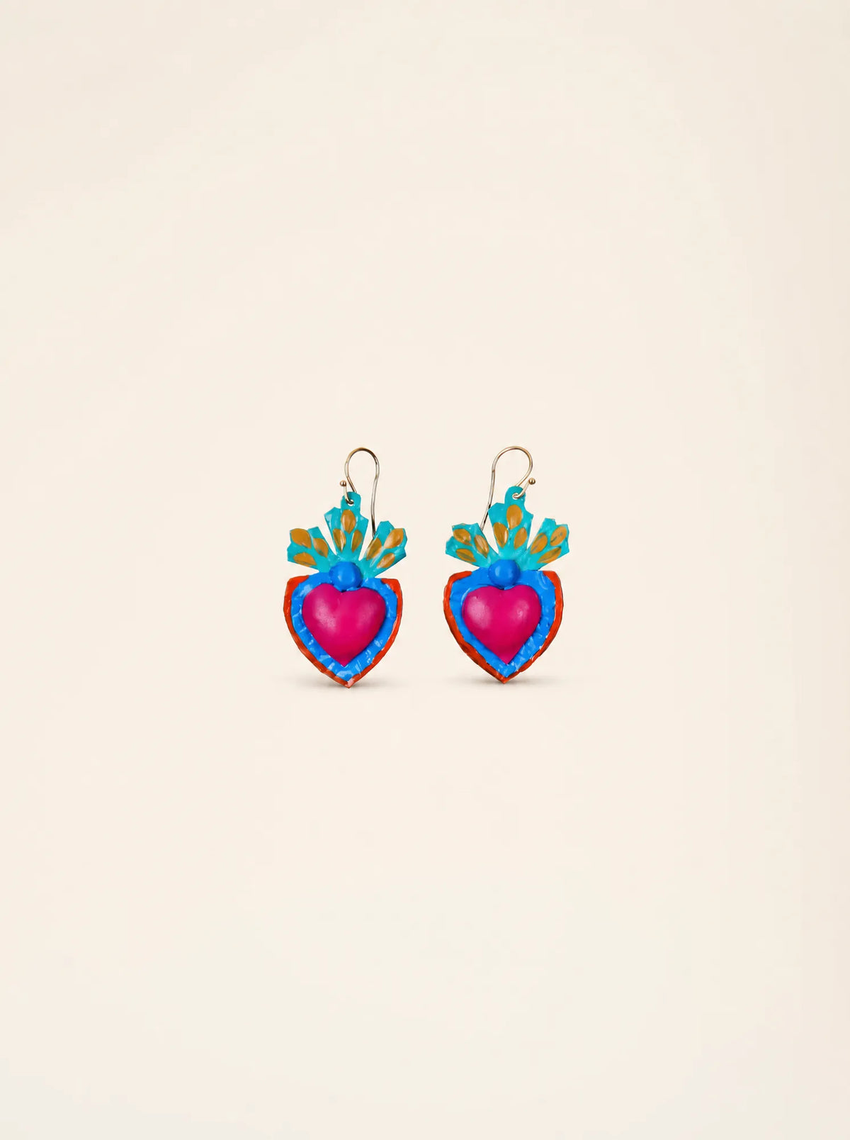 Boucles d'oreilles Cœur Miracle Fuchsia