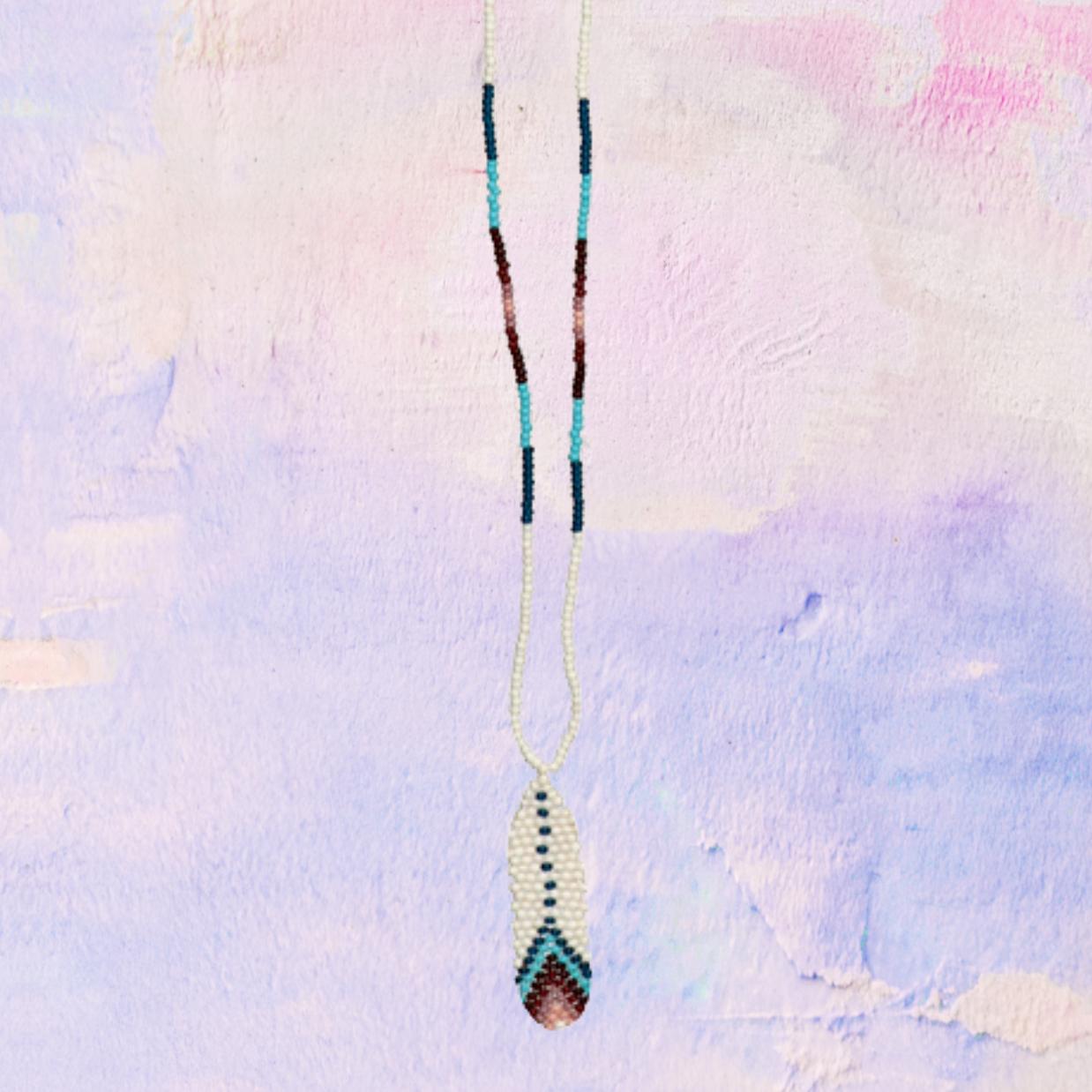 Necklace Huicholes Feather
