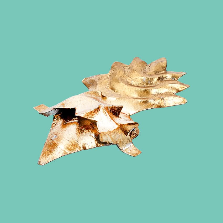 Decorazione da muro artigianale mini Cuore sacro Milagros messicano ex voto realizzato con foglia d'oro o ciondolo al collo