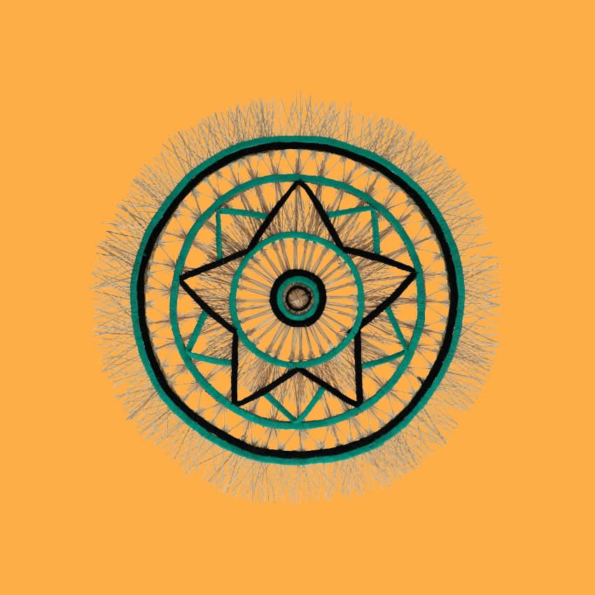 decorazione accessorio da muro artigianale paglia messicano dettaglio cotone ricamato a mano stella