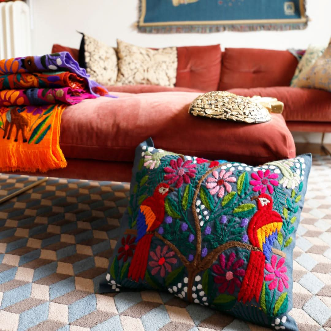 Housse de coussin Perroquets