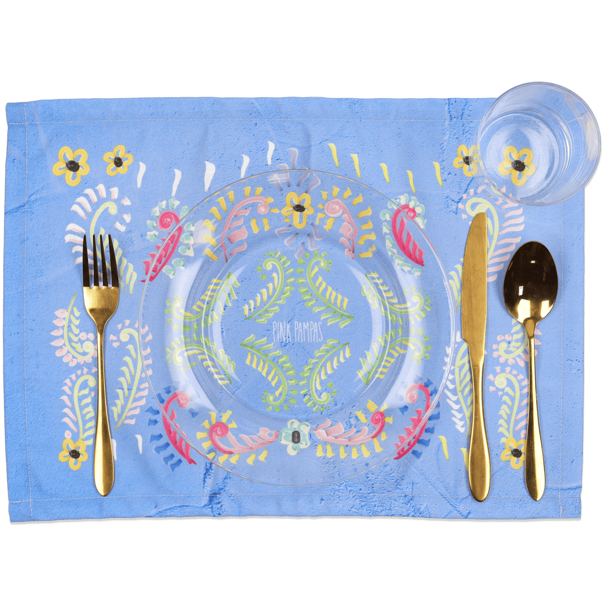 Tovaglietta Americana Blooming Happiness Azure Blue