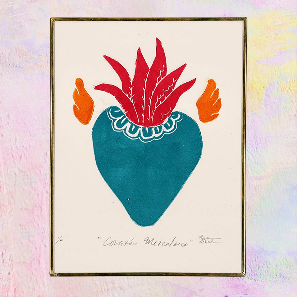 Dessin encadré "Agave en amour"