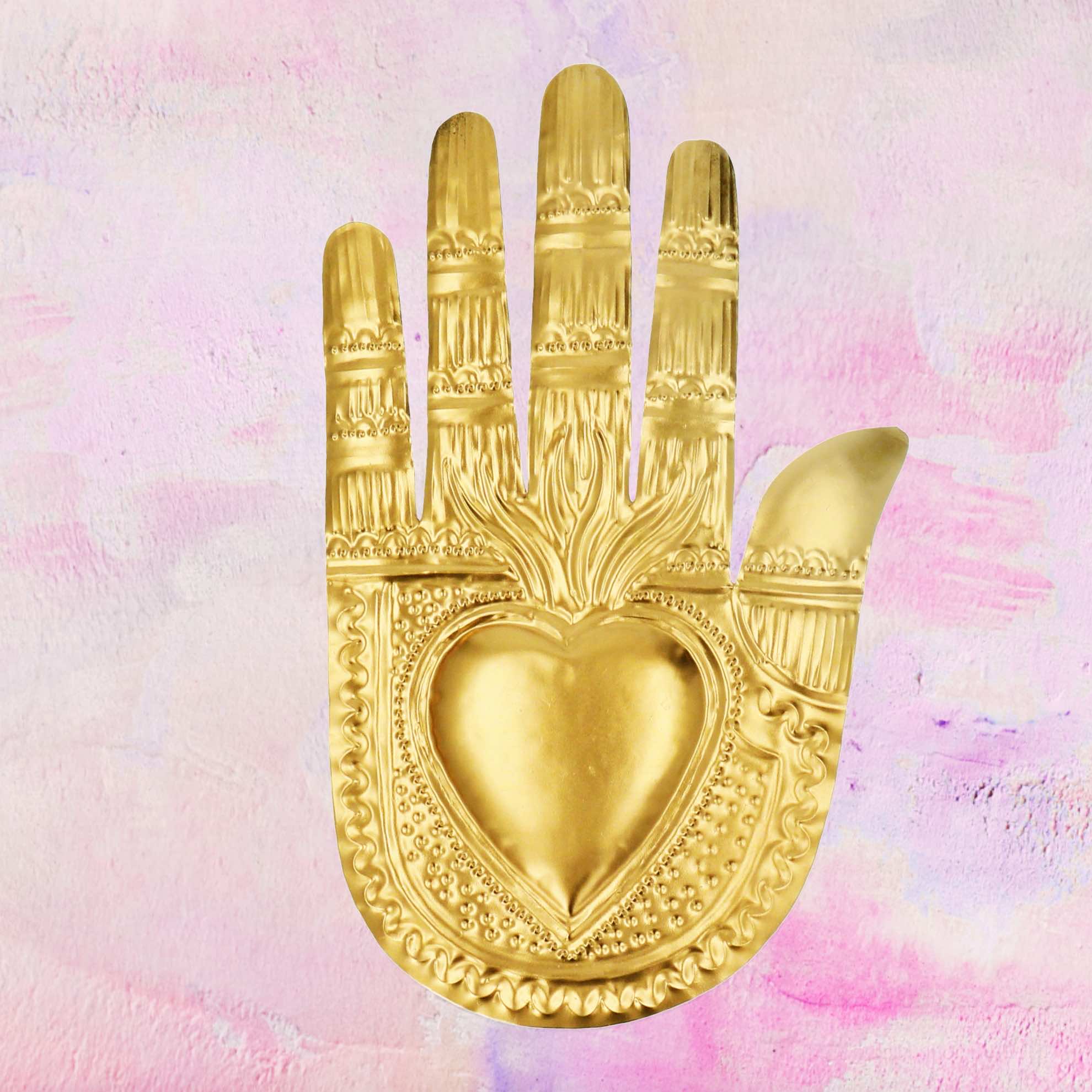 "Vintage Design" Hand with Sacred Heart Golden Edition