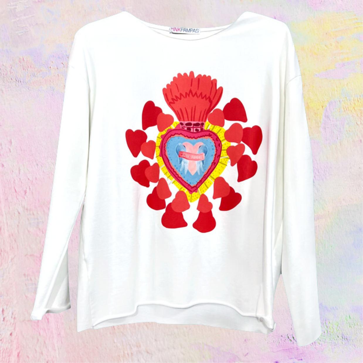 Sweat-shirt Mille Coeurs Rouge