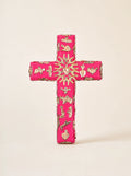 Wooden Cross with Milagros