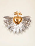 Maxi cœur rayonnant feuille d'or