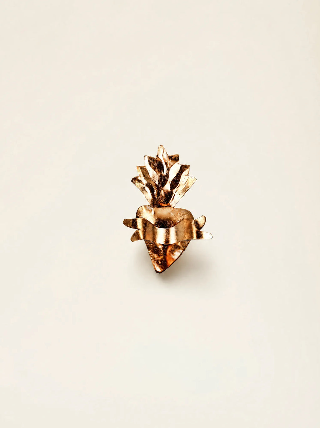 Cuore Sacro Mini con Stendardo – Oro