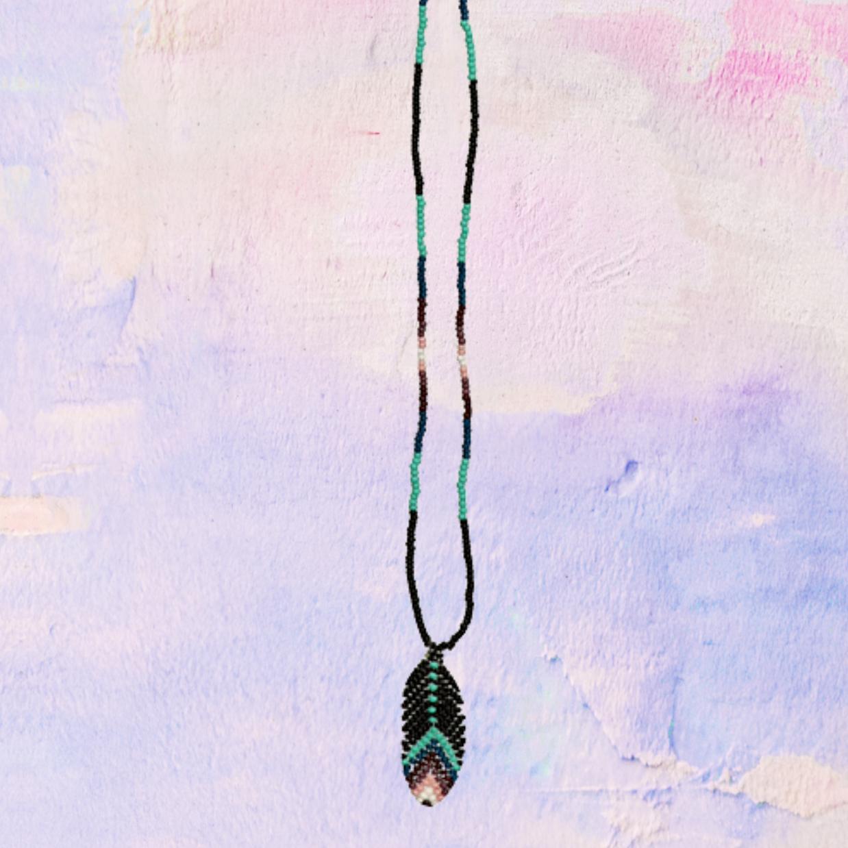 Necklace Huicholes Feather