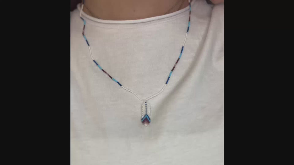 Collier Huicholes Plume