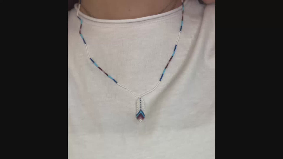 Collier Huicholes Plume
