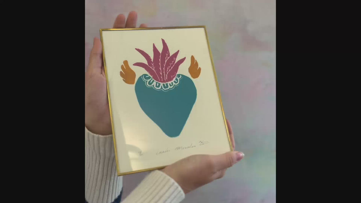 Dessin encadré "Agave en amour"