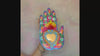 Decorazione da muro specchio cuore sacro Milagros artigianato messicano mano ex voto originale in metallo disegno fiori