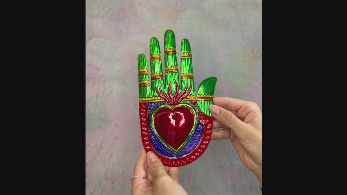 Vintage Design Hand with Sacred Heart