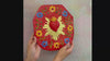 Decorazione da muro circolare Cuore sacro Milagros artigianato messicano ex voto in metallo con disegno fiori bassorilievo